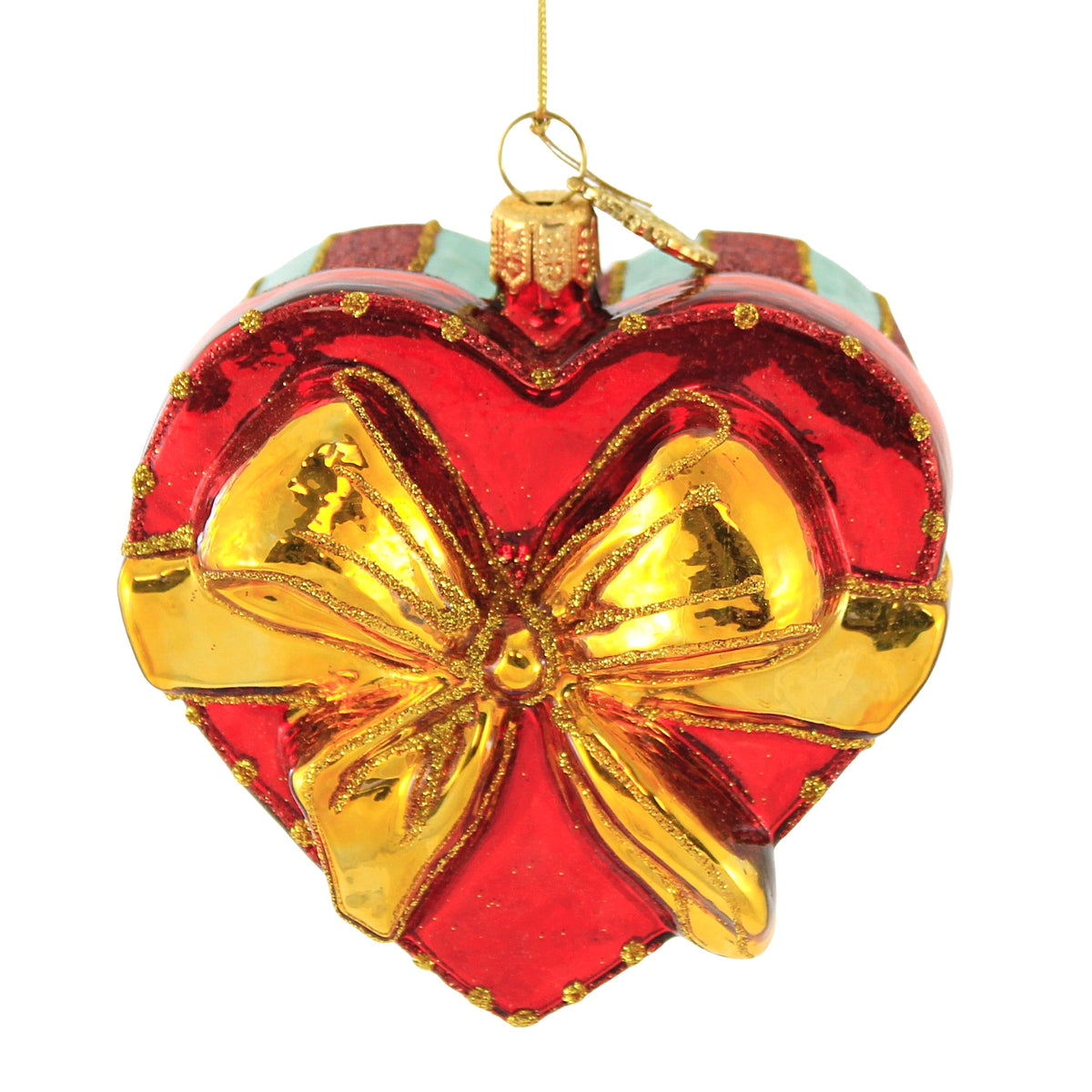 (52236) Red & Gold Heart Shaped Box