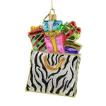 Huras Zebra Shopping Tote & Gifts Glass Ornament Presents Christmas S596 (52240)