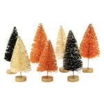 Halloween Mini Bottle Brush Tree Set Plastic Glittered Lc0717 (52251)