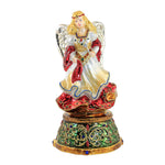 Huras Family Angel On Scrolled Base - 1 Glass Ornament Statue / Centerpiece 9.5 Inch, Glass - Centerpiece Tabletop Decorative S855 (52252)