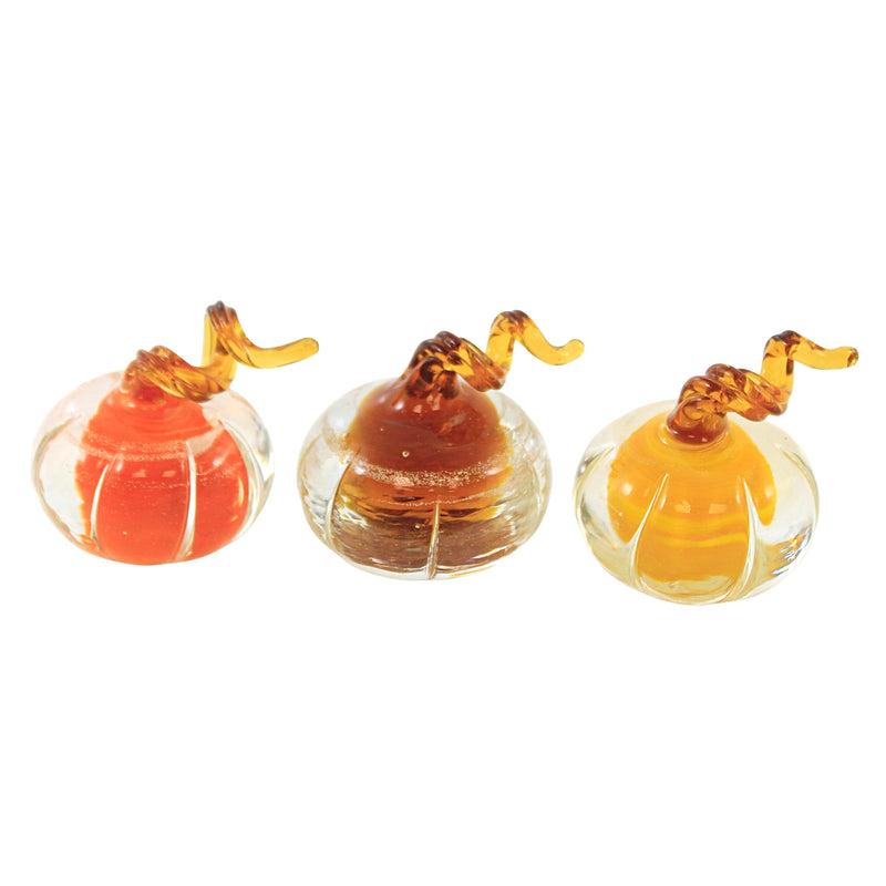 Fall Mini Glass Amber Pumpkins - - SBKGifts.com