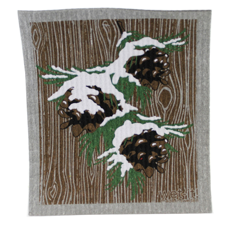 Swedish Dish Cloth Winter Cardinal Country Pine Eco Friendly W1046*W1048*W439 (52285)