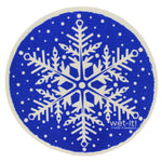 Swedish Dish Cloth Gray And Blue Snowflakes Round - - SBKGifts.com