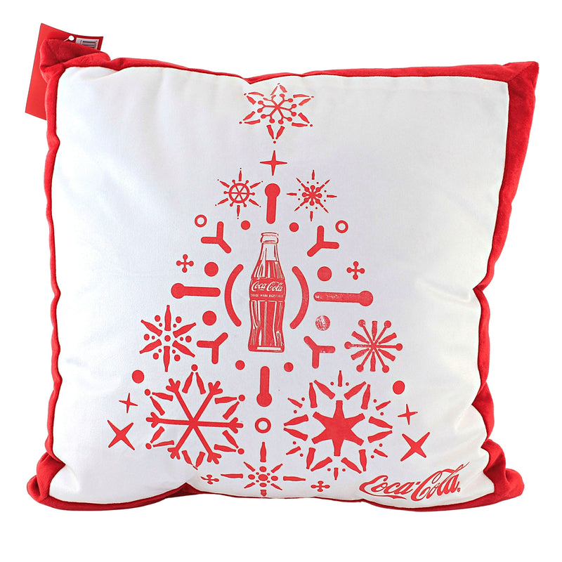 Christmas Coke Snowflake Tree Pillow Polyester Holiday V3574