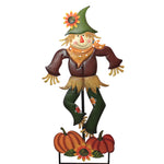 Fall Scarecrow With Pumpkins Stake Metal Yard Decor Sunflower 31823085