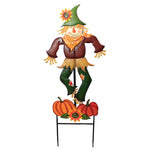 Fall Scarecrow With Pumpkins Stake - - SBKGifts.com