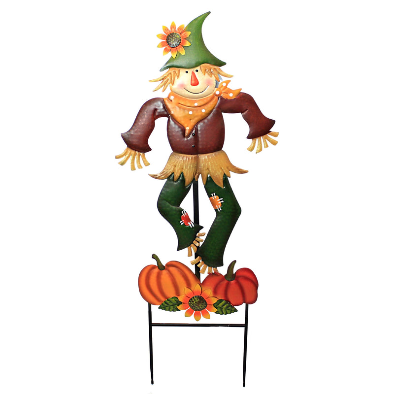 Fall Scarecrow With Pumpkins Stake - - SBKGifts.com