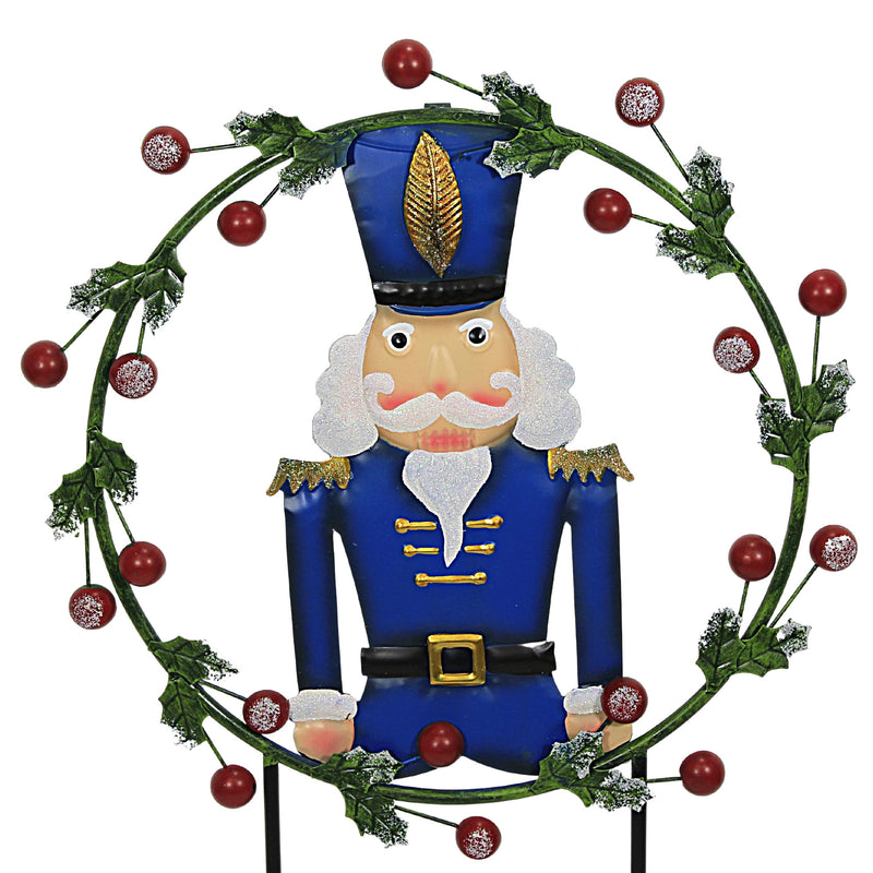Christmas Soldier In Wreath Metal Berries Yard Decor 31824033 (52332)