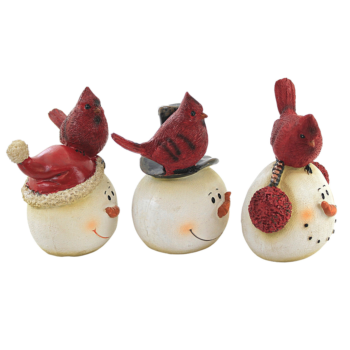 Christmas Snowmen W/ Cardinals - - SBKGifts.com