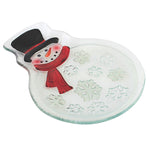 Tabletop Glass Classic Snowman Plate - - SBKGifts.com