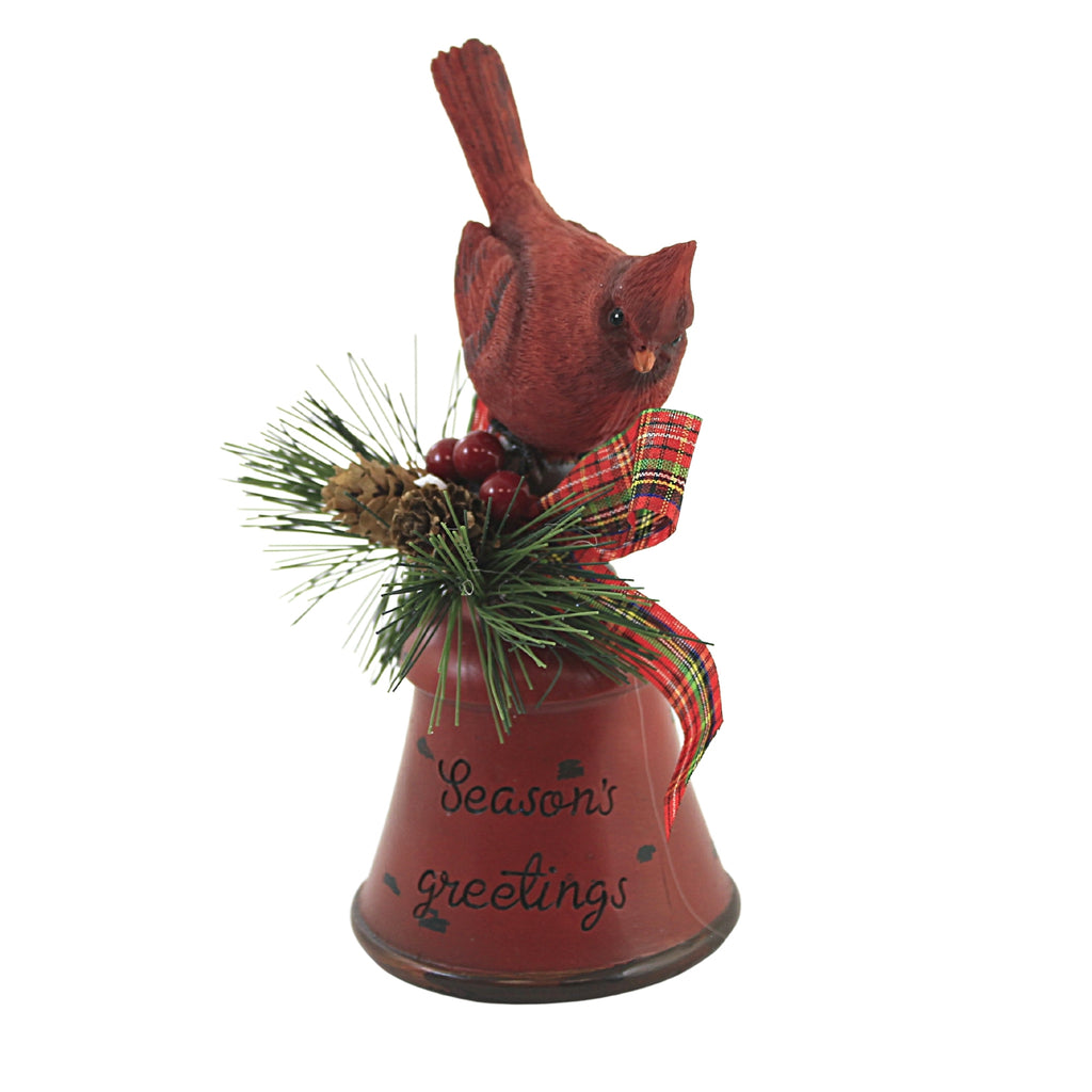 Transpac 7.00In Cardinal & Bell Figure, , Christmas Messages Bird ...