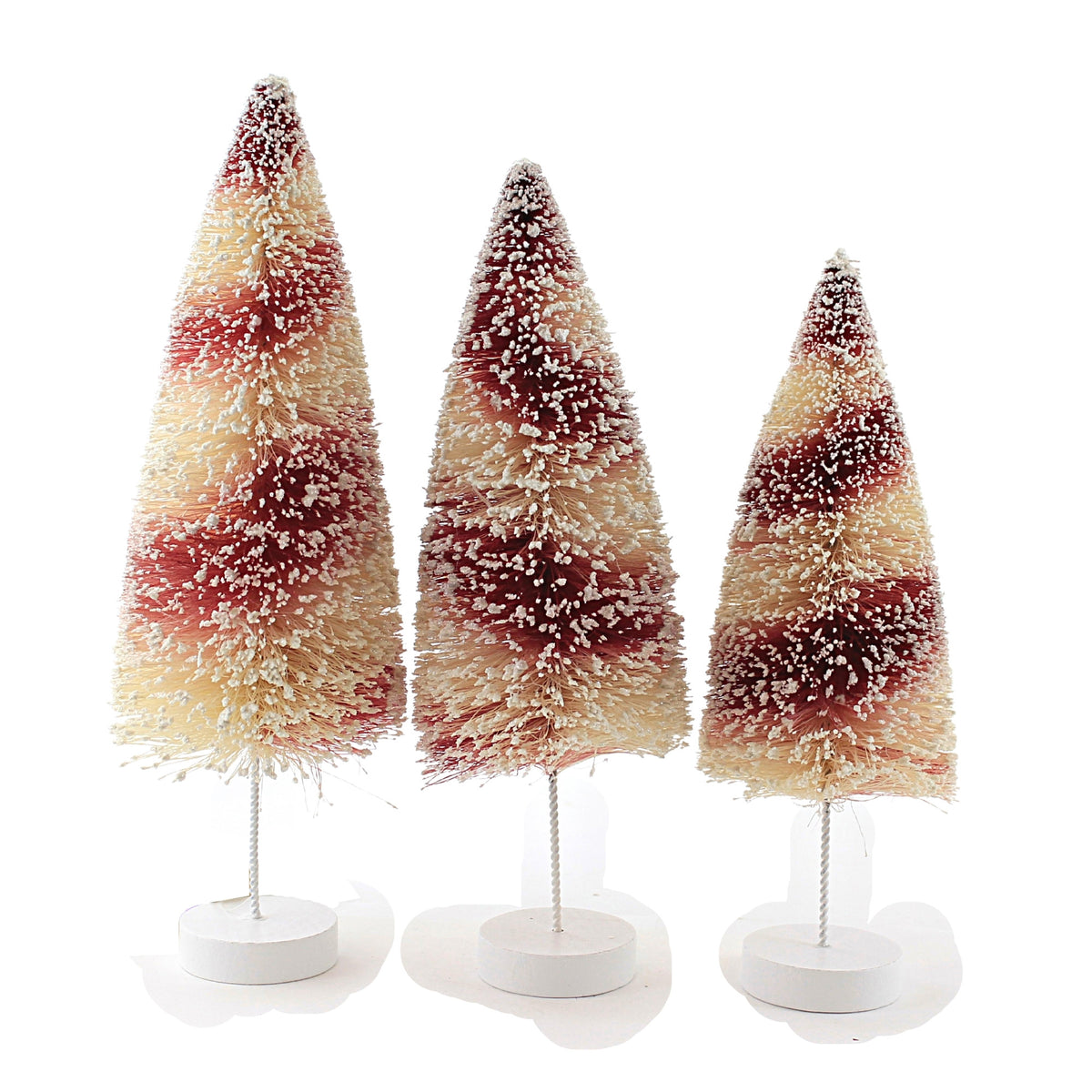 Christmas Candy Cane Bottle Brush Trees - - SBKGifts.com