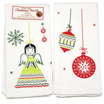 Vintage Ornament &  Retro Angel - 2 Towels 24 Inch, Cotton - Set/2 Kitchen Christmas 100% Vl8283s (52381)
