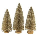 Christmas Old Gold Bottle Brush Trees - - SBKGifts.com
