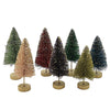 (52399) Christmas Jewel-Tone Mini Bottle Brush, 4.25 Inch, Trees Glittered Gold Lc0664