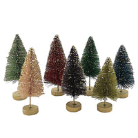 (52399) Christmas Jewel-Tone Mini Bottle Brush, 4.25 Inch, Trees Glittered Gold Lc0664