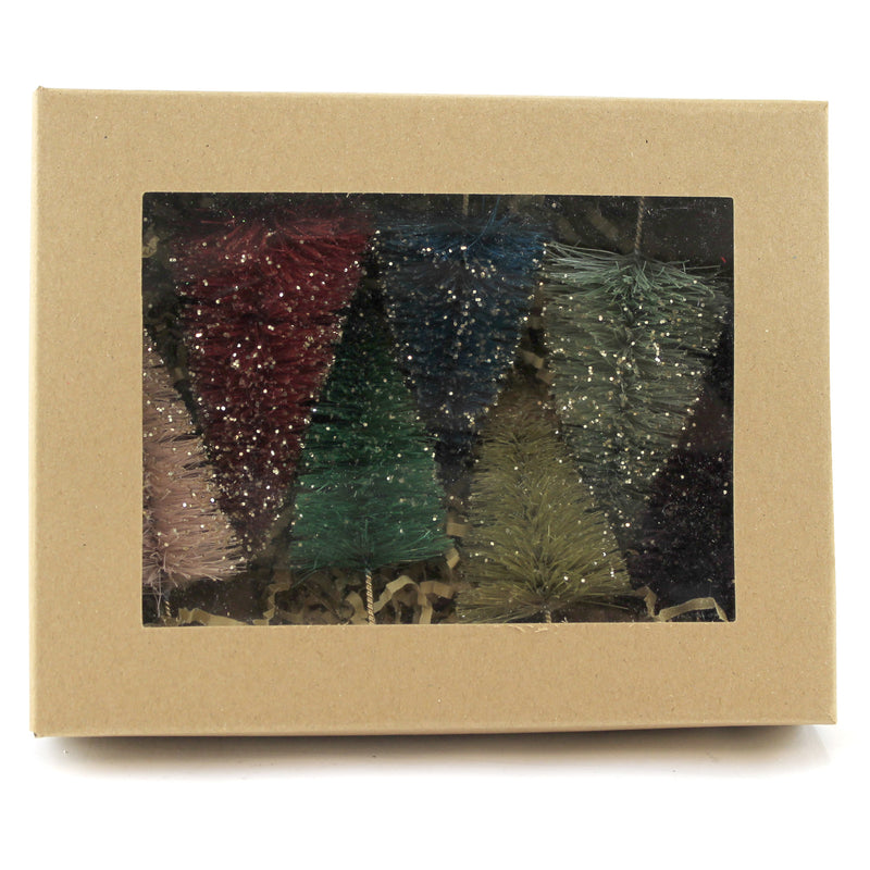 (52399) Christmas Jewel-Tone Mini Bottle Brush, 4.25 Inch, Trees Glittered Gold Lc0664