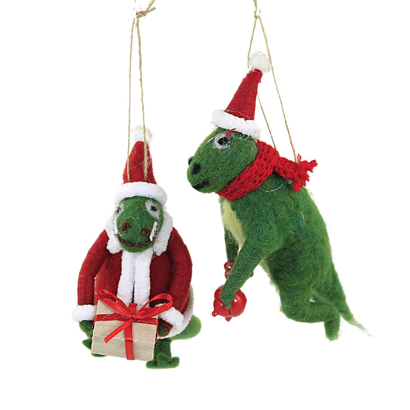 Holiday Ornament Xmas Rexs Felt Dinosaur Ornament Fabric Wo2854