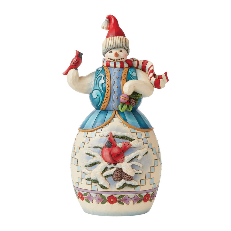 Jim Shore Answering Winter's Call Polyresin Snowman Cardinal 6008918