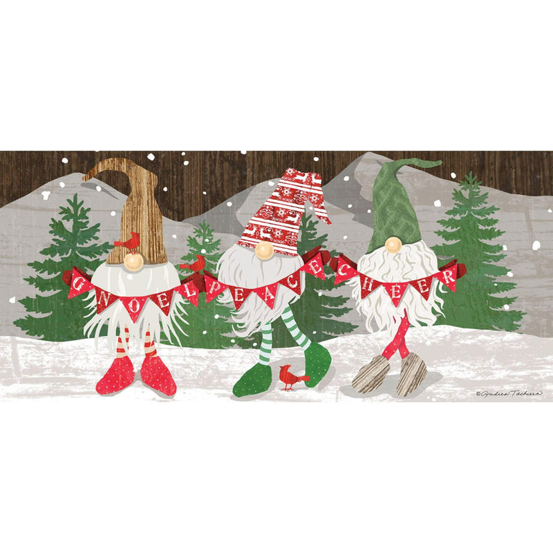 Christmas Gnoel Gnomes Sassfrass Mat Rubber Christmas Winter Peace Cheer 431873 (52481)