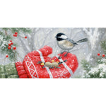 Christmas Winter Encounter Mat Rubber Sassafras Bird Seed Snow 431882 (52494)