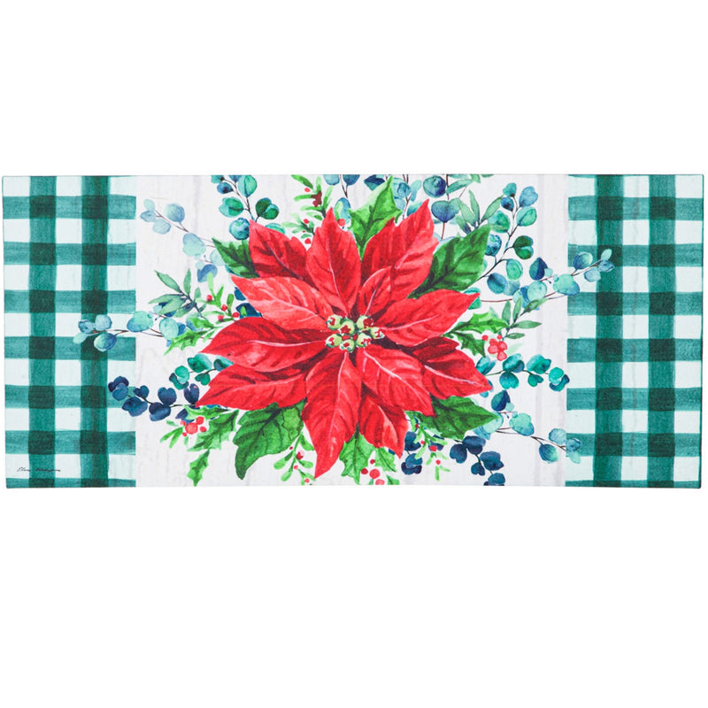 Christmas Merry & Bright Poinsettia Mat Sassafras Floral Christmas 431886
