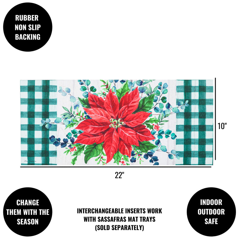 Christmas Merry & Bright Poinsettia Mat - - SBKGifts.com