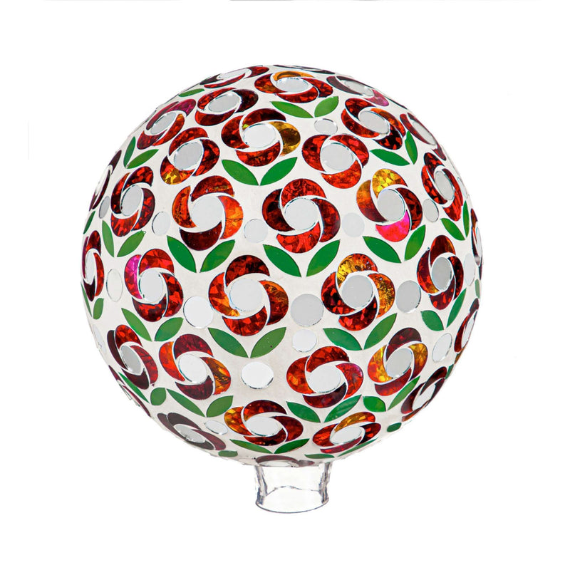 Home & Garden Pointsettia Mosaic Gazing Ball Flower Garden Yard Decor 84G3542 (52498)