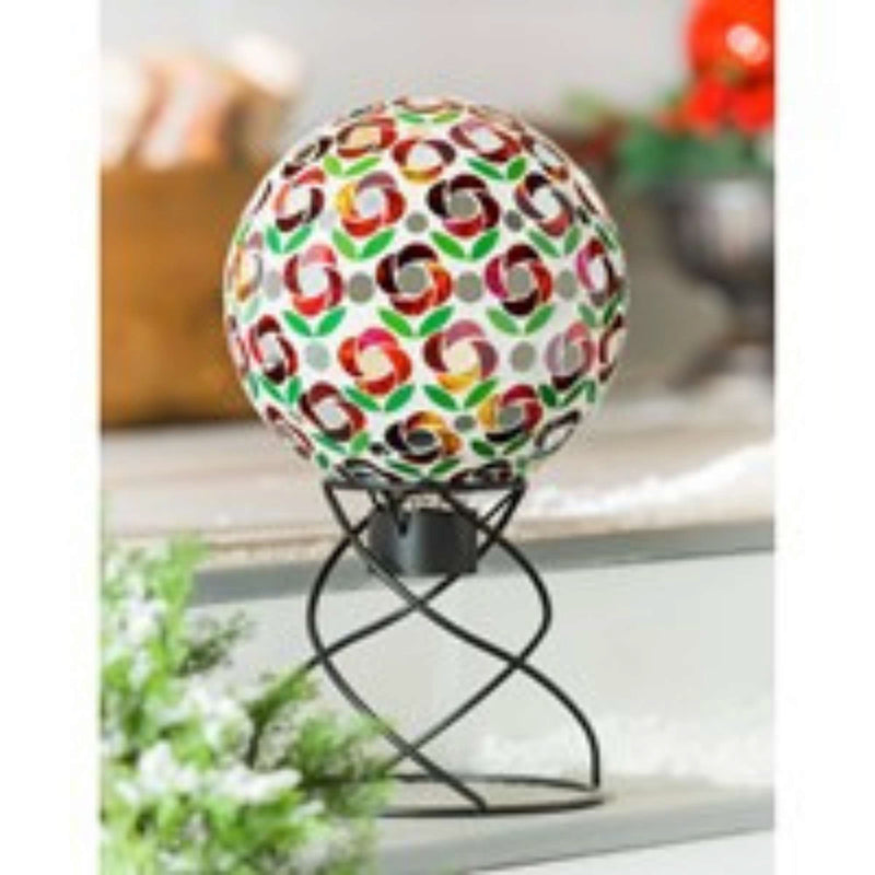 Home & Garden Pointsettia Mosaic Gazing Ball - - SBKGifts.com