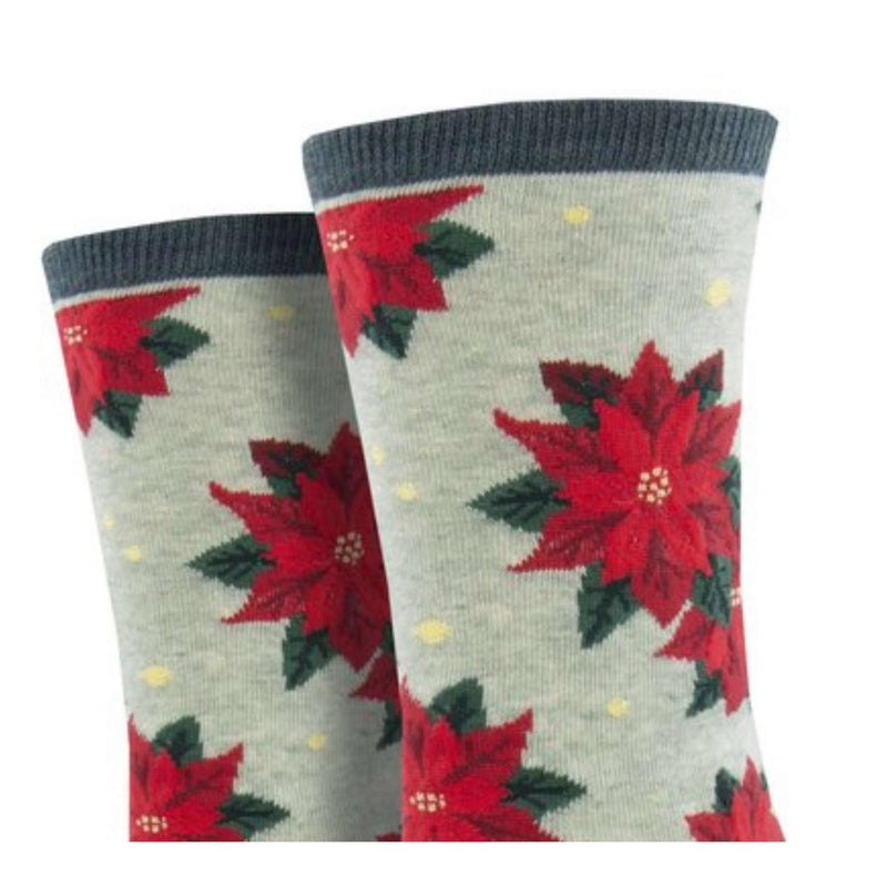 Novelty Socks Red Poinsettia - - SBKGifts.com