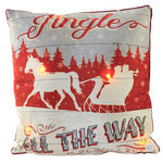 C & F Jingle All The Way Led Pillow - One Led Pillow 18 Inch, Polyester - Sleigh Horse Snow C86144185 (52553)
