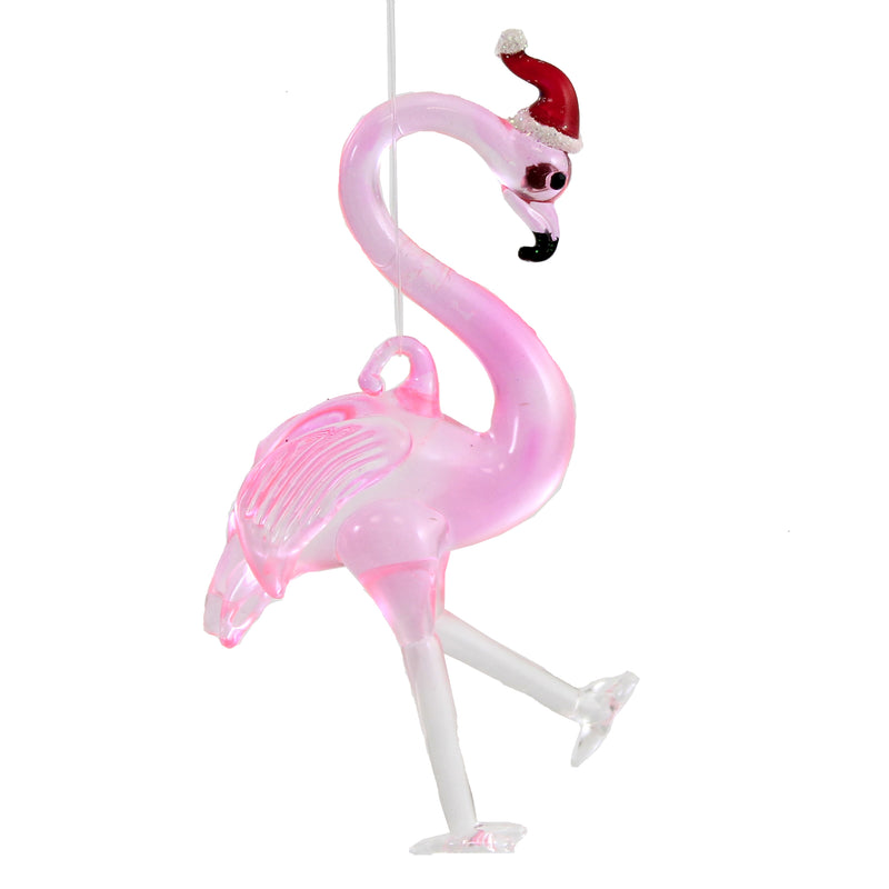 Holiday Ornament Flamingo Santa Ornament Plastic Holiday Summer Fun Orn72135 (52555)