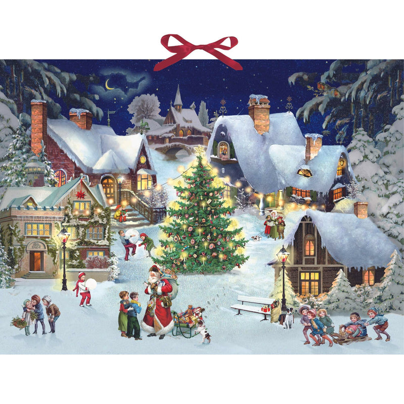 Christmas Village On The Hill Paper Advent Calendar Tradition 72258
