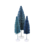 Christmas Rainbow Trees Blue St/6 Sisal Bottle Brush Winter Putz Ms427bu