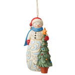Snowman With Tree - 1 Ornament 4.25 Inch, Polyresin - Christmas Snow Man 6009468 (52632)