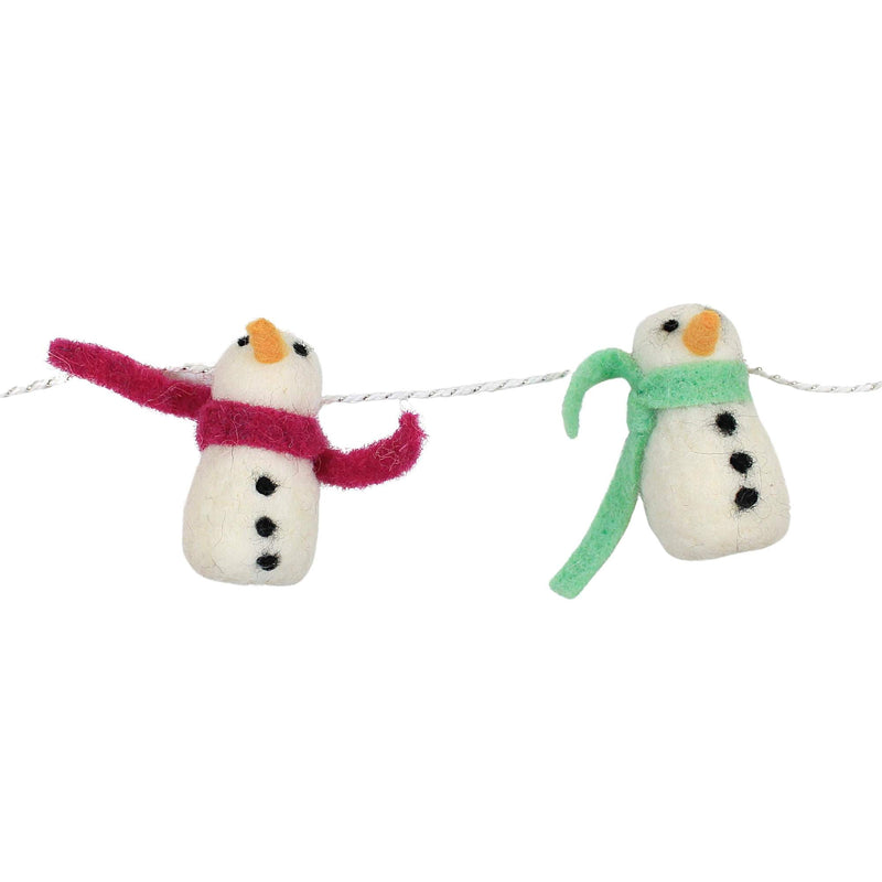 Christmas Merry And Bright Garland Wool Snowmen Winter Cd1420 (52657)