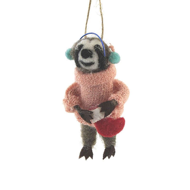 Holiday Ornament Bright Spirits Badger Fabric Wood Felt Christmas Wo2882