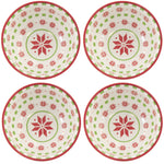 Tabletop Snowflake Mini Snack Bowls Ceramic Vintage Look Pattern A42015