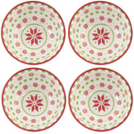 Tabletop Snowflake Mini Snack Bowls Ceramic Vintage Look Pattern A42015