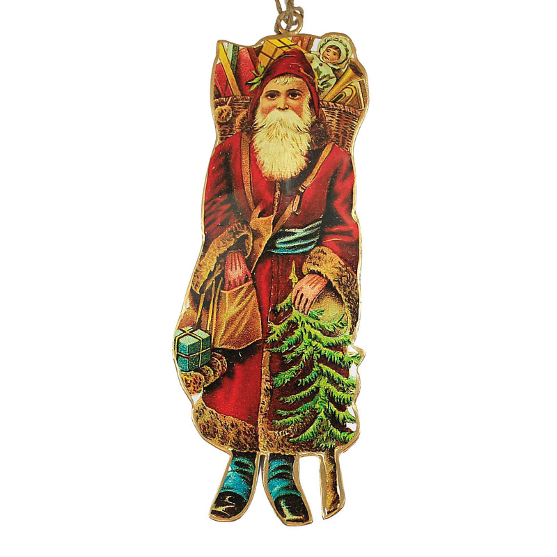 Holiday Ornament Vintage Metal Santa - - SBKGifts.com