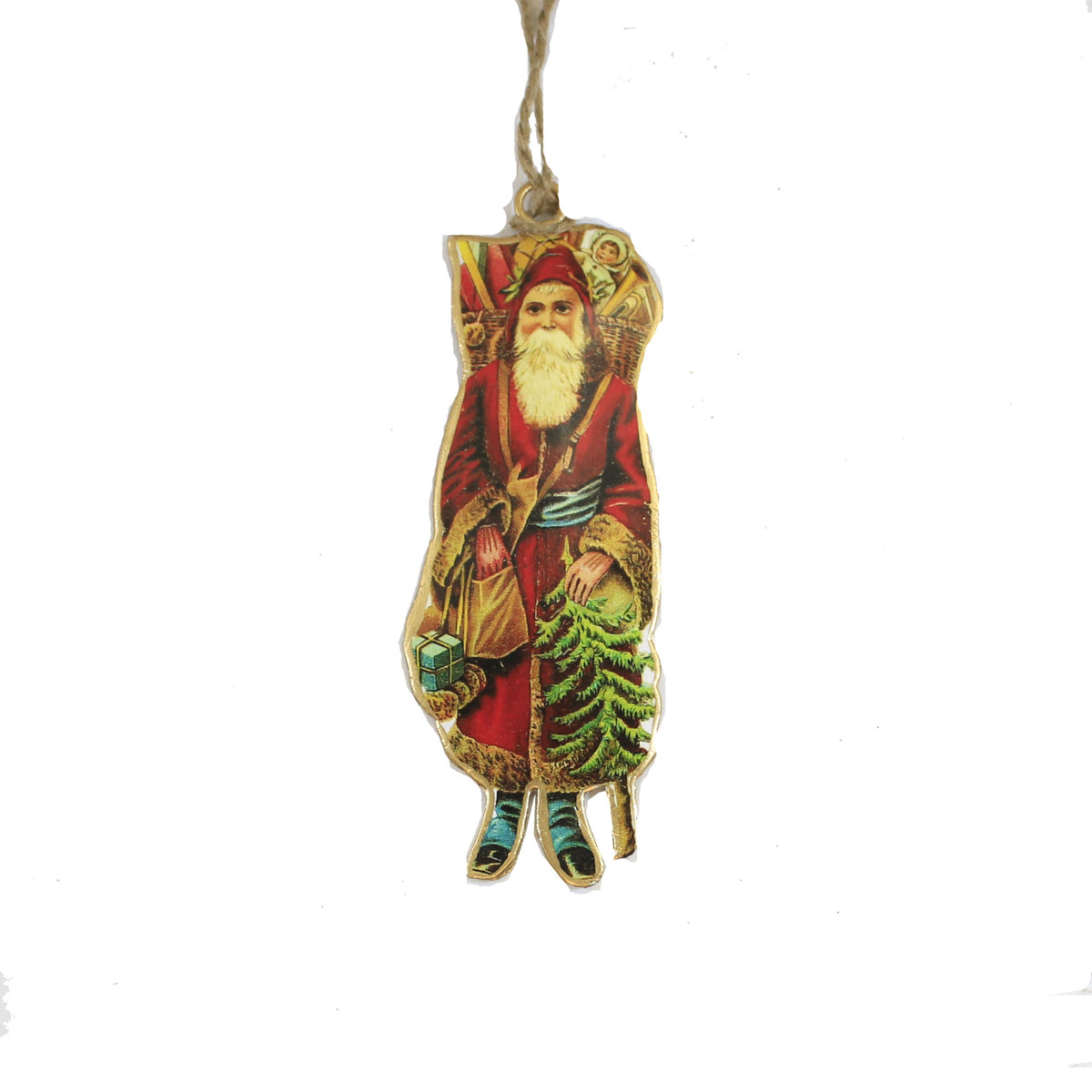 Holiday Ornament Vintage Metal Santa - - SBKGifts.com