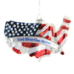 God Bless Our Heros - One Ornament 3 Inch, Glass - America Stars & Stripes Nb1661 (52693)