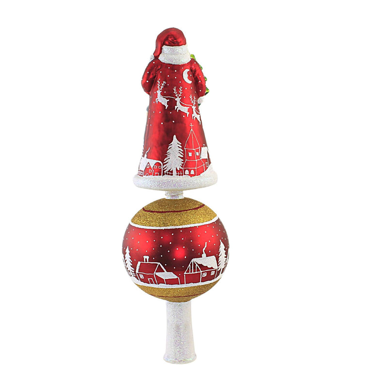 Blu Bom Village Santa Reflector Finial - - SBKGifts.com