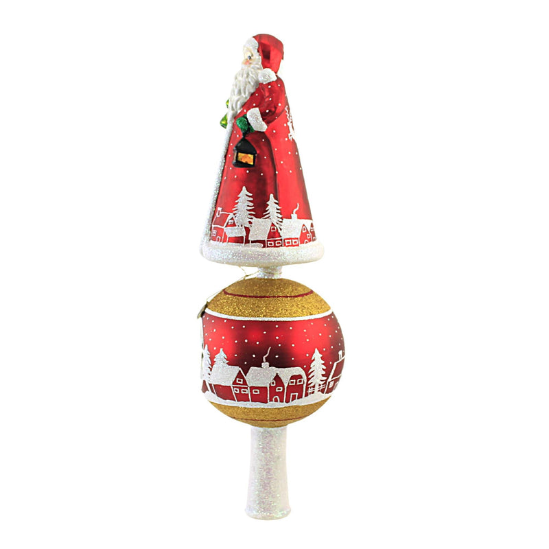 Blu Bom Village Santa Reflector Finial - - SBKGifts.com
