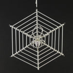 Santa Land Beaded Silver Christmas Spider Glass Ornament Web Czech Luck 21R1010 (52711)