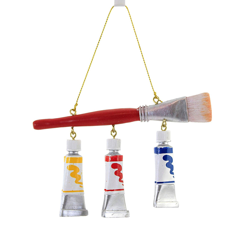Holiday Ornament Paint Brush With Paint Tubes Polyresin Artist D3430 (52715)