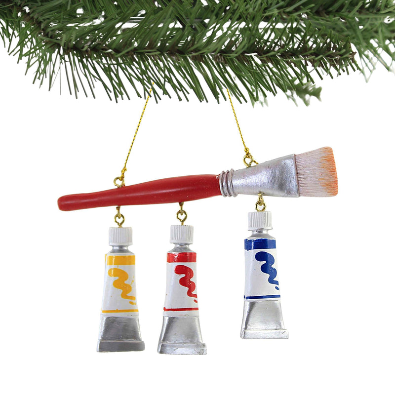 Holiday Ornament Paint Brush With Paint Tubes - - SBKGifts.com