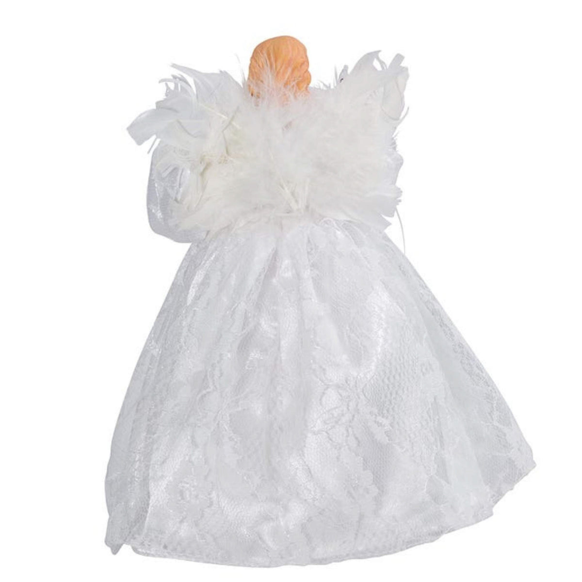 Tree Topper Finial Lacy White Angel Tree Topper - - SBKGifts.com