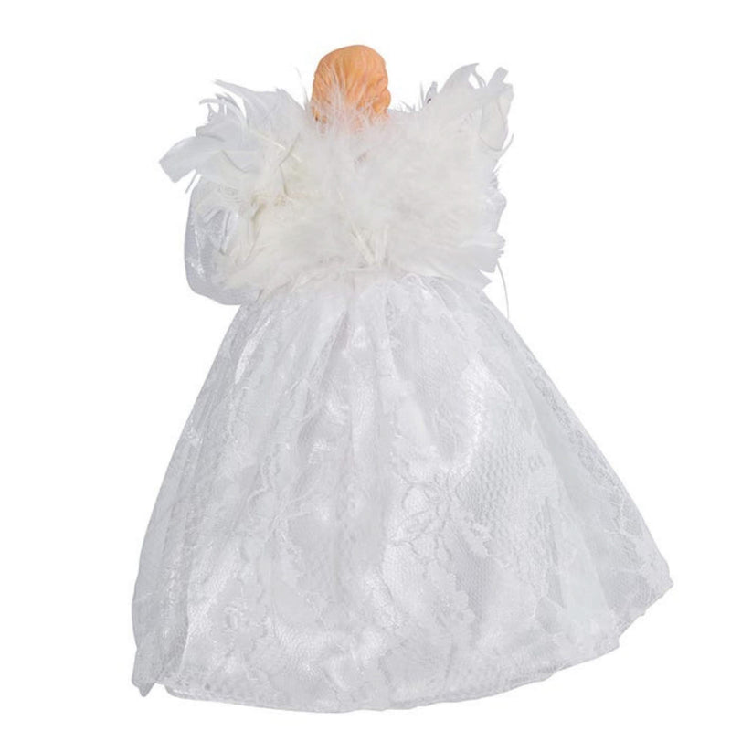 Tree Topper Finial Lacy White Angel Tree Topper - - SBKGifts.com