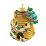 Beehive - One Ornament 3.5 Inch, Glass - Worker Bee Flowers Nb1075 (52747)